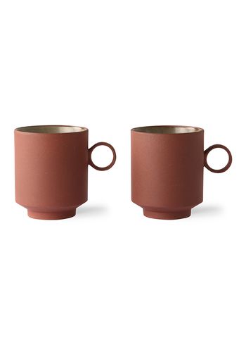 HK Living - Cup - BOLD & BASIC CERAMICS: COFFEE MUG TERRA (SET OF 2) - Terra