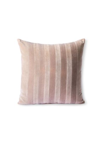 HK Living - Kudde - Striped Velvet Cushion - Beige/Liver