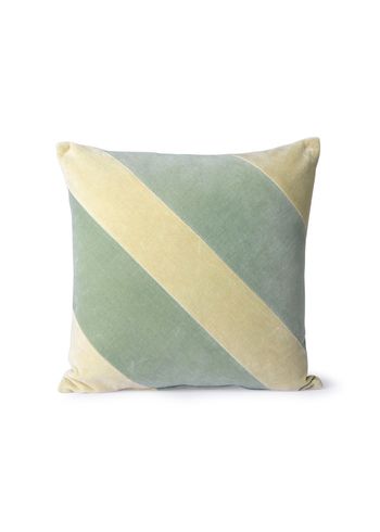 HK Living - Pude - Striped Velvet Cushion - Mint/Green