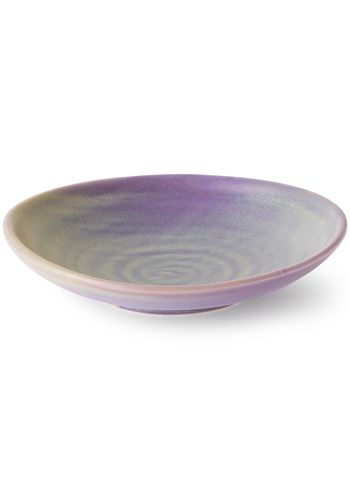 HK Living - Skål - Home Chef Ceramics, Flat Bowl - Purple/Green