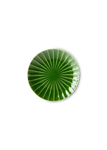 HK Living - Teller - The Emeralds Ceramic Side Plate - Green - Ribbed