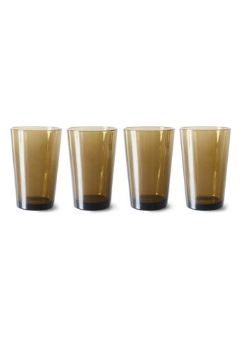HKLiving - Vidrio - 70's Glassware - Tea Glasses (Set Of 4) - Mud Brown