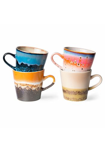 HKLiving - Tasse - 70s Americano Mugs, Pegasus (Set of 4) - Multicolour