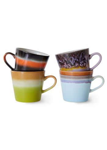 HKLiving - Cup - 70s Cappuccino Mugs (Set of 4) - Solid