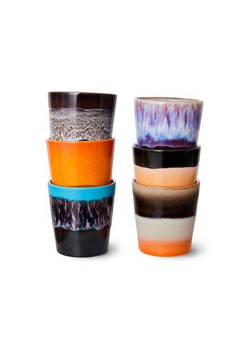 HKLiving - Cup - 70s Coffee Mugs (Set of 6) - Stellar