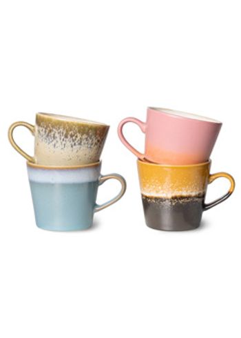 HKLiving - Copiar - 70s Cappuccino Mugs (Set of 4) - Meteor