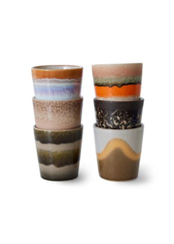HKLiving - Kopp - 70s Coffee Mugs (Set of 6) - Elements