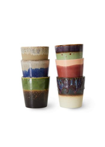 HKLiving - Cup - 70s Coffee Mugs (Set of 6) - Grounding