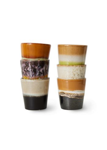 HKLiving - Kop - 70s Coffee Mugs (Set of 6) - Soil