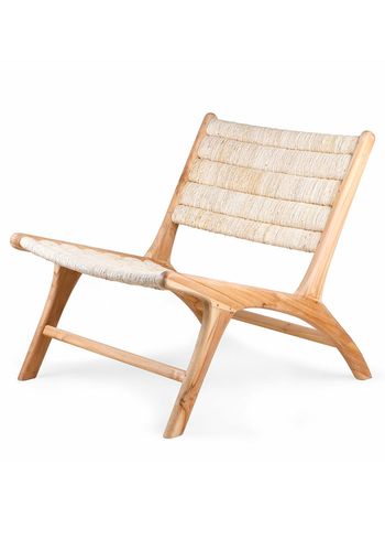HKLiving - Loungestol - Abaca/Teak Lounge Chair - Natural