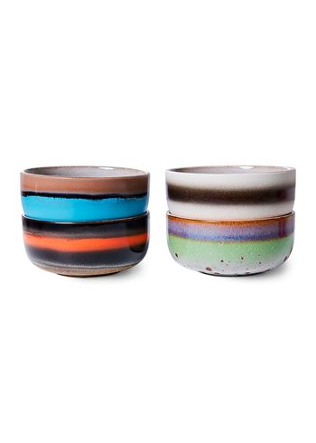 HKLiving - Schaal - 70s Ceramics: Dessert Bowls, Freak Out (Set of 4) - Freak Out