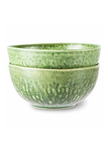 HKLiving - Kippis - The Emeralds Ceramic: Bowl Organic (Set of 2) - Green