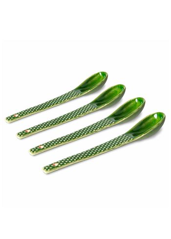 HKLiving - Cuillères - The Emeralds: Ceramic Spoon Textured (Set of 4) - Green