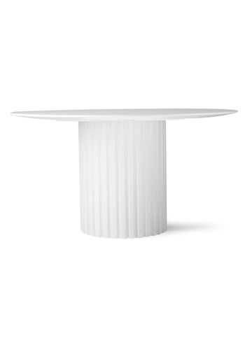 HKLiving - Spisebord - Pillar Dining Table Round - White - Sungkai MDF