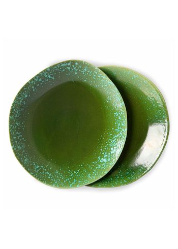 HKLiving - Plaque - 70s Dinner Plates (Set Of 2) - Green