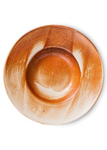 HKLiving - Placa - Chef Ceramics - Pasta Plate - Rustic Cream/Brown