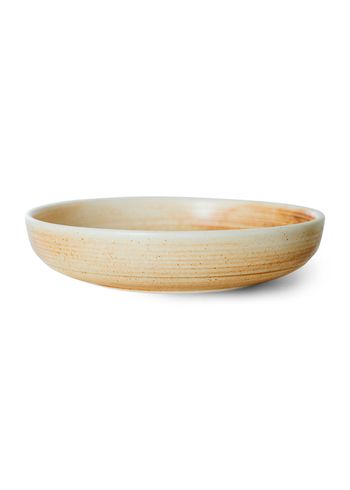 HKLiving - Piatto - Chef Ceramics - Deep Plate, Large - Rustic Cream/Brown