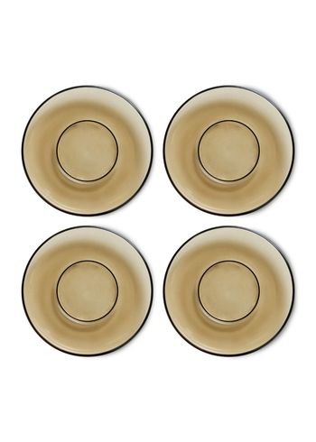 HKLiving - Saucer - 70's Glassware - Saucers (Set Of 4) - Mud Brown