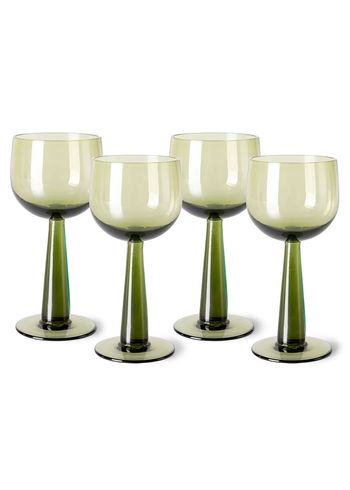 HKLiving - Wijnglas - The Emeralds: Wine Glass Tall - Olive Green