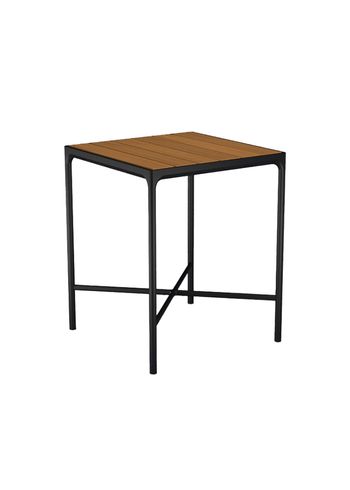 HOUE - Trädgårdsbord - FOUR Table - Black/Bamboo 90x90 Bar