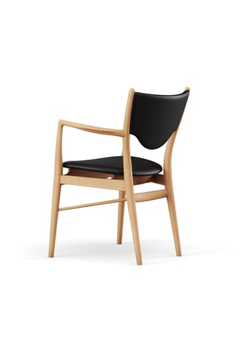 House of Finn Juhl - Spisebordsstol - 46 Armchair / By Finn Juhl - Dark Oiled Oak / Black Prestige Leather