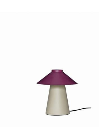 Hübsch - Candeeiro de mesa - Chipper Table Lamp - Burgundy, Sand