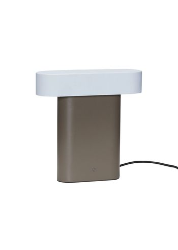 Hübsch - Pöytävalaisin - Sleek Table Lamp - Ruskea / vaaleanharmaa
