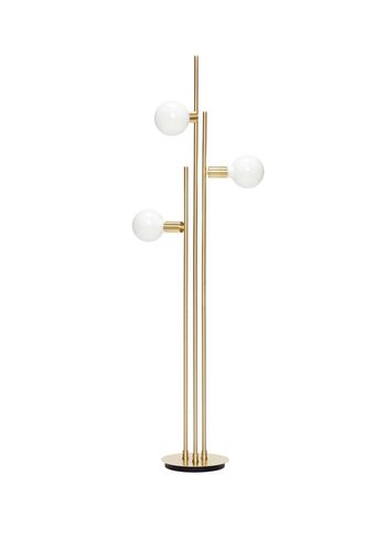 Hübsch - Floor lamp - Triple Bulb Floor Lamp - Brass/Opal