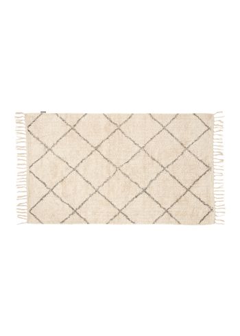 Hübsch - Tapete - Cotton Rug w/ Fringes - Large - White/Gray