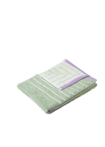 Hübsch - Handduk - Bomulds håndklæder - Green/purple