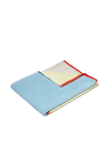 Hübsch - Håndklæde - Block Håndklæde - Large - Grå,Lyseblå,Rød,Gul