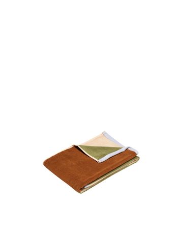 Hübsch - Håndklæde - Block Håndklæde - Small - Brun,Grøn,Lyseblå,Sand