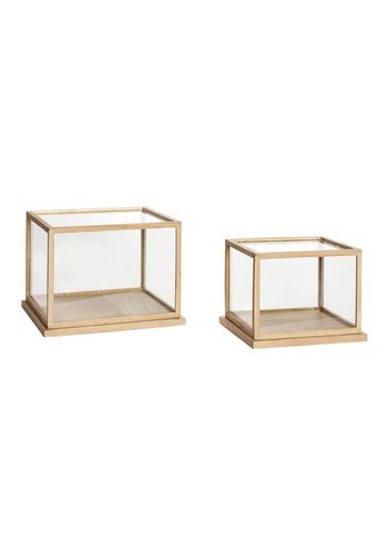 Hübsch - Boxes - Glass Display Box - Low - Oak