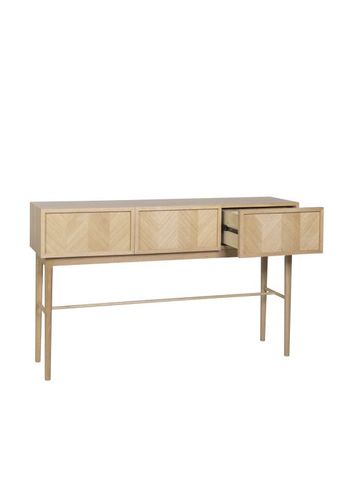 Hübsch - Lipasto - Herringbone Console Table Drawers - Oak Veneer