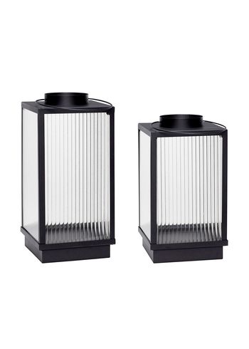 Hübsch - Lanterna - Ripple Lanterns Black (set of 2) - Preto