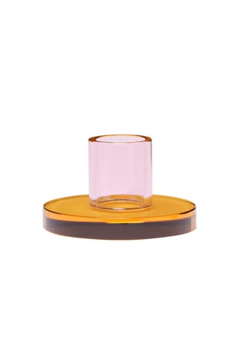 Hübsch - Kerzenständer - Astra Lysestage - Orange/Pink