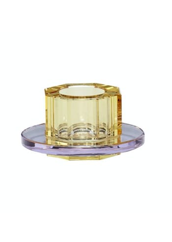 Hübsch - Kandelaar - Candleholder Glass - Amber