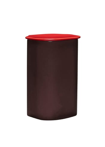 Hübsch - Storage boxes - Amare Opbevaring Med Llåg - Burgundy/Red