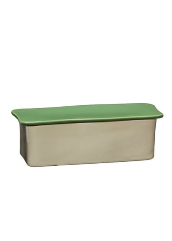 Hübsch - Storage boxes - Amare Skrivebordsordner - Green/Sand