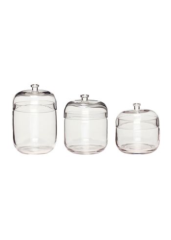 Hübsch - Úložné boxy - Fill Storage Jars Clear (set of 3) - Jasné