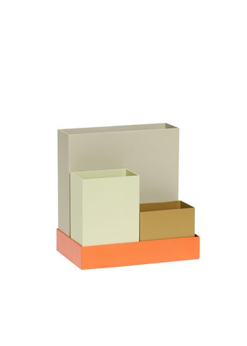 Hübsch - Storage boxes - Sortit Organiser - Light green / Olive green / Orange / Sand