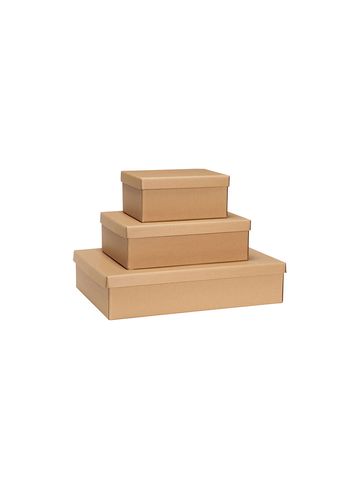 Hübsch - Cajas de almacenamiento - Storeit Storage Boxes Natural (set of 3) - Naturaleza