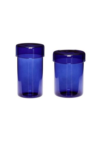 Hübsch - Storage boxes - Pop Storage Jars - Large - Blue (set of 2)