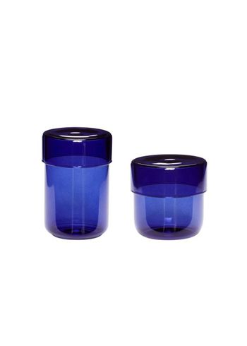 Hübsch - Storage boxes - Pop Storage Jars - Small - Blue (set of 2)