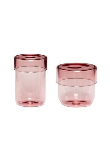 Hübsch - Storage boxes - Pop Storage Jars - Small - Pink (set of 2)
