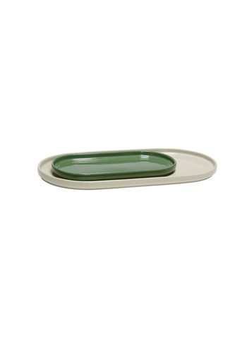 Hübsch - Prato para servir - Amare Serving Trays (set of 2) - Verde / Areia