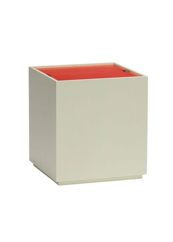 Hübsch - Side table - Vault Side Table/Storage Box - Light Green / Red
