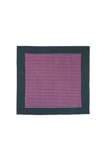 Hübsch - Överkast - Twist Bedspread - Stripe - Petrol/Multicolour