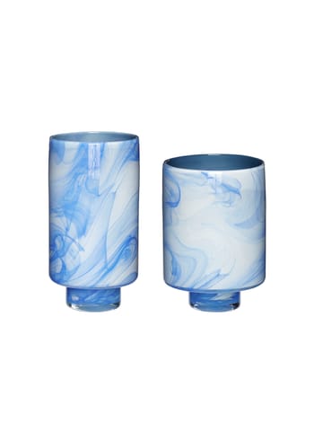 Hübsch - Vaso - Cloud Vases (set of 2) - Blue/white - Set of 2