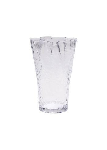 Hübsch - Vaas - Ruffle Vase Clear - Met structuur